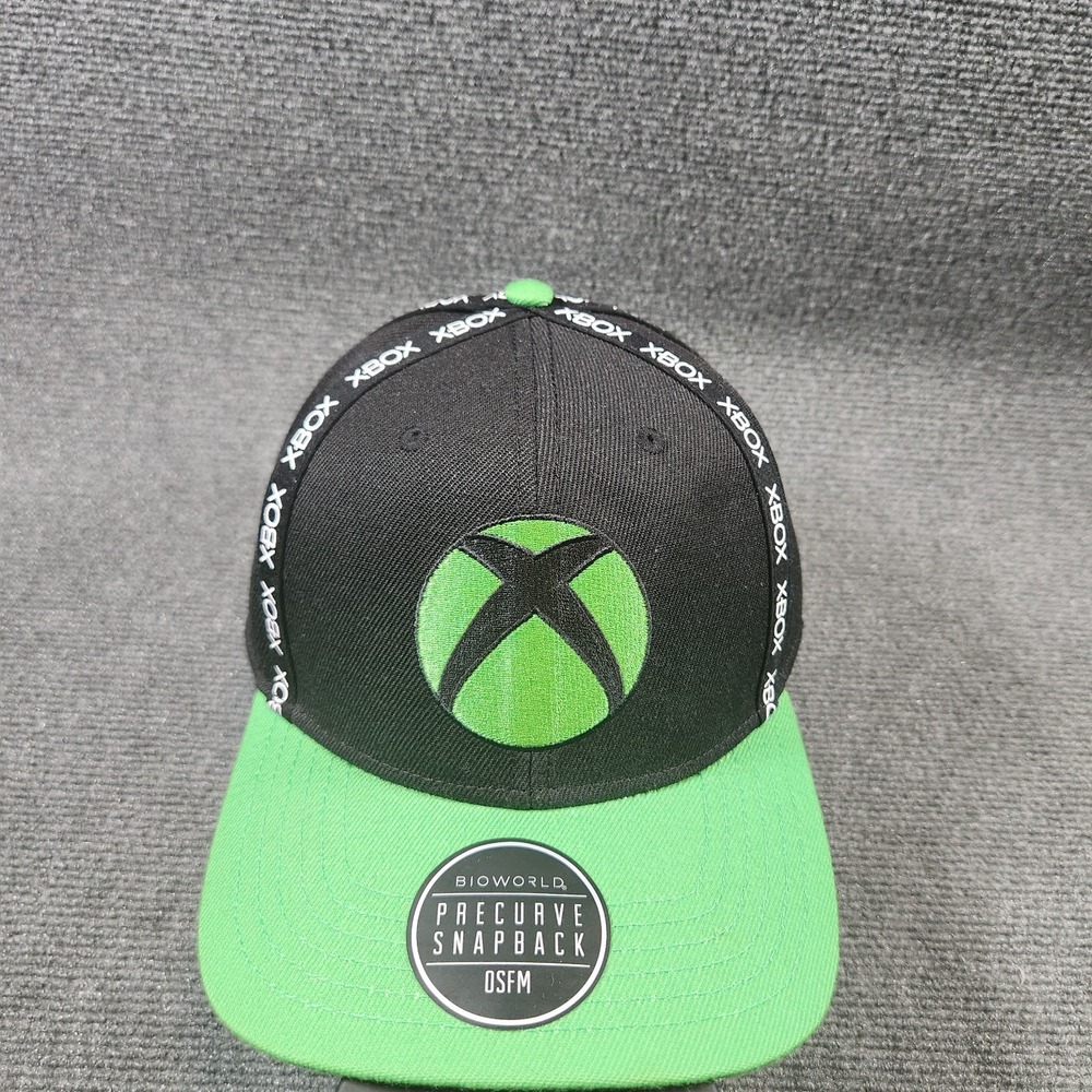 Xbox Snapback Hat Cap Adult Bioworld Black Green Gaming One Size